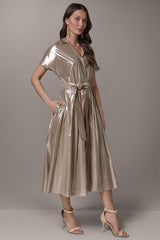 Donna Karan | SHORT SLEEVE MIDI SHIRT DRESS