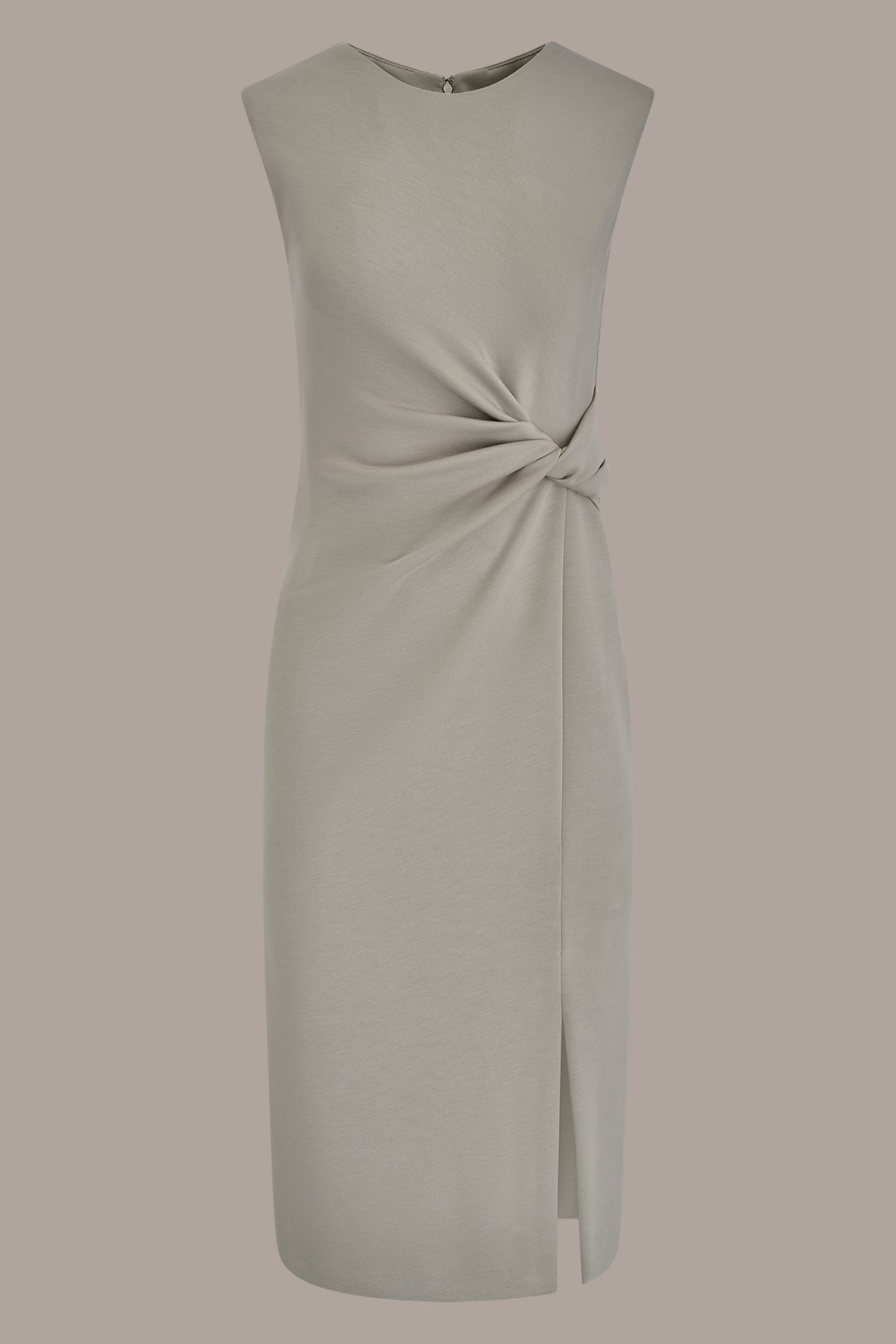 Donna Karan | SLEEVELESS CREW-NECK TWIST MIDI SHEATH DRESS