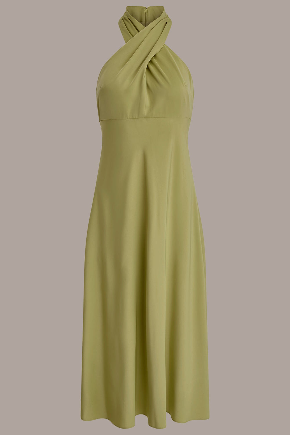 Donna Karan | SATIN MIDI A-LINE HALTER DRESS