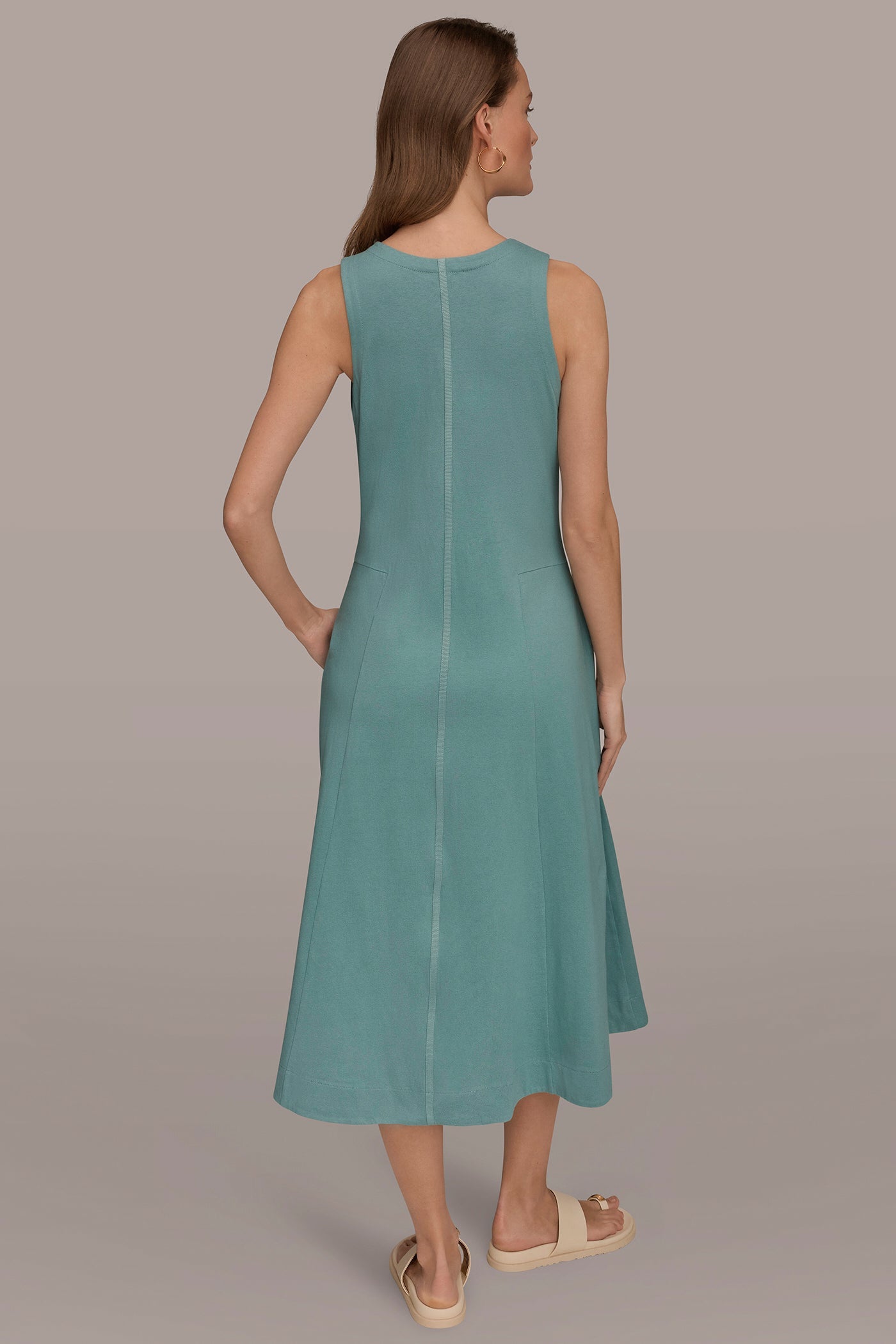Donna Karan | SLEEVELESS MIDI TRAPEZE DRESS