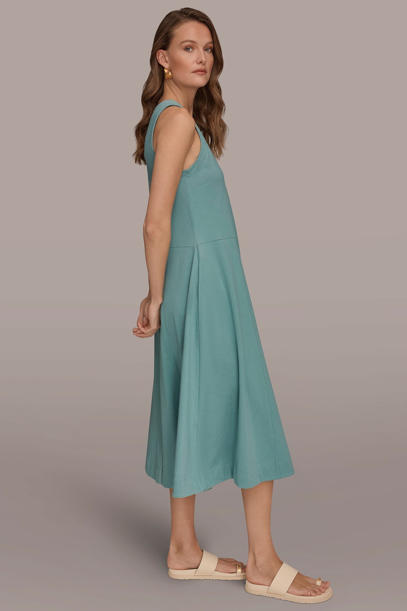 Donna Karan | SLEEVELESS MIDI TRAPEZE DRESS