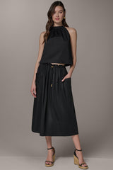 Donna Karan | TWO-PIECE HALTER TOP AND MIDI SKIRT