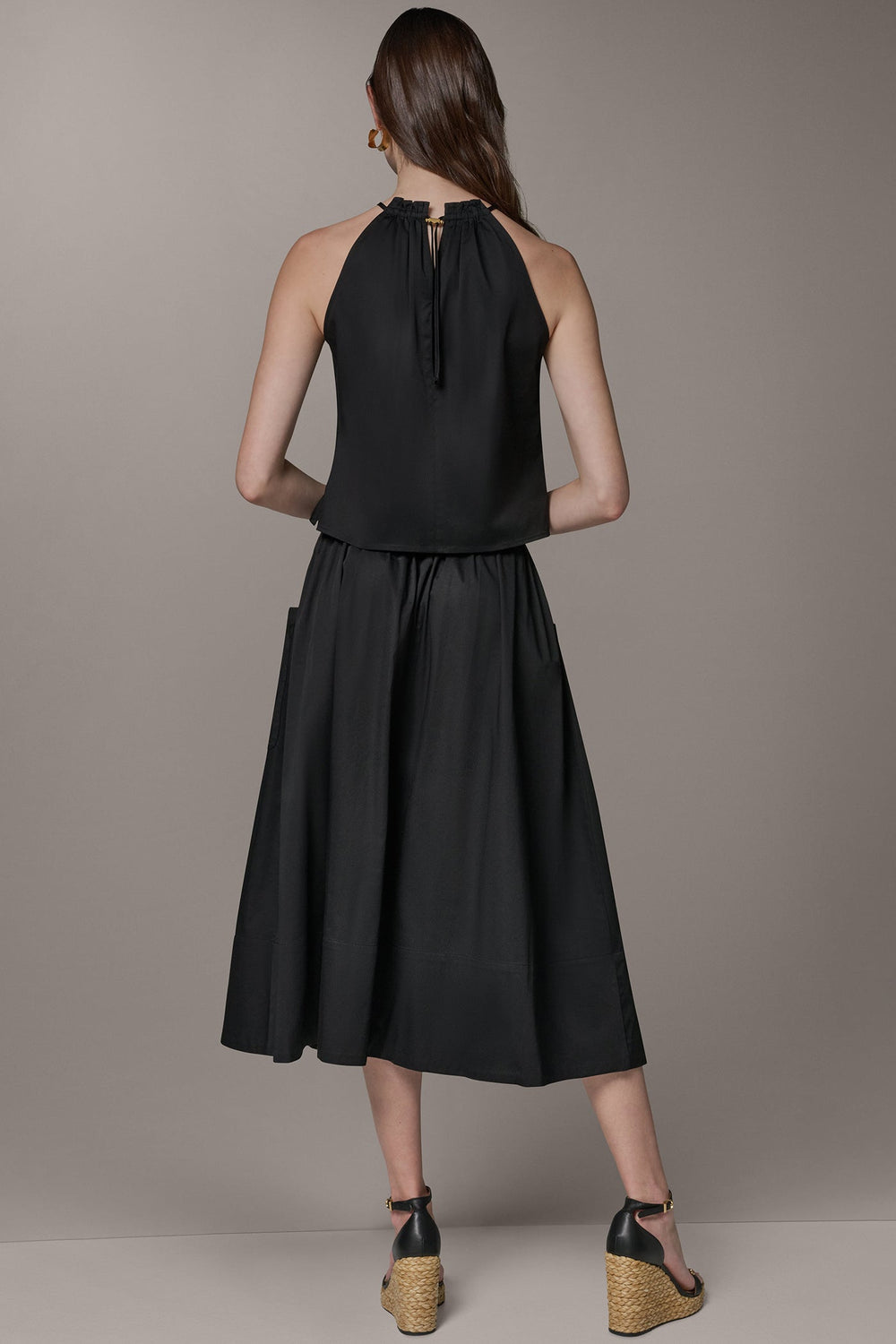 Donna Karan | TWO-PIECE HALTER TOP AND MIDI SKIRT