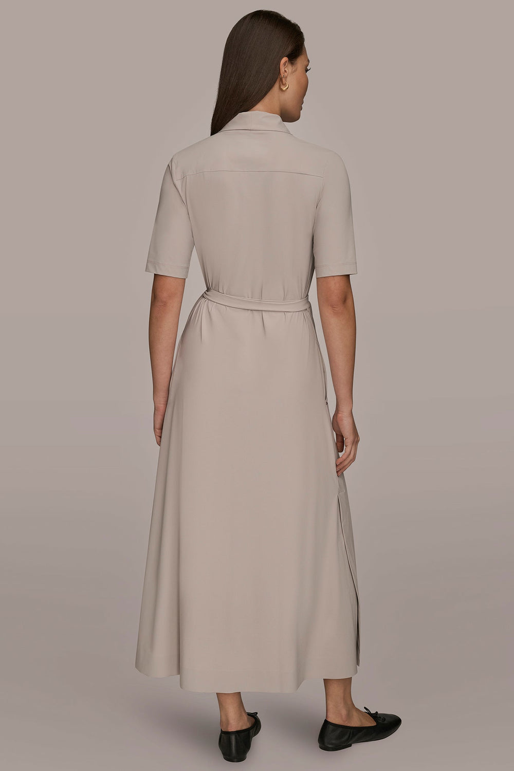 Donna Karan | THE MODERN TRAVEL ELBOW-SLEEVE MIDI WRAP DRESS