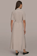 Donna Karan | THE MODERN TRAVEL ELBOW-SLEEVE MIDI WRAP DRESS