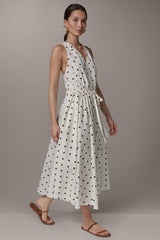 Donna Karan | SLEEVELESS MIDI HALTER DRESS