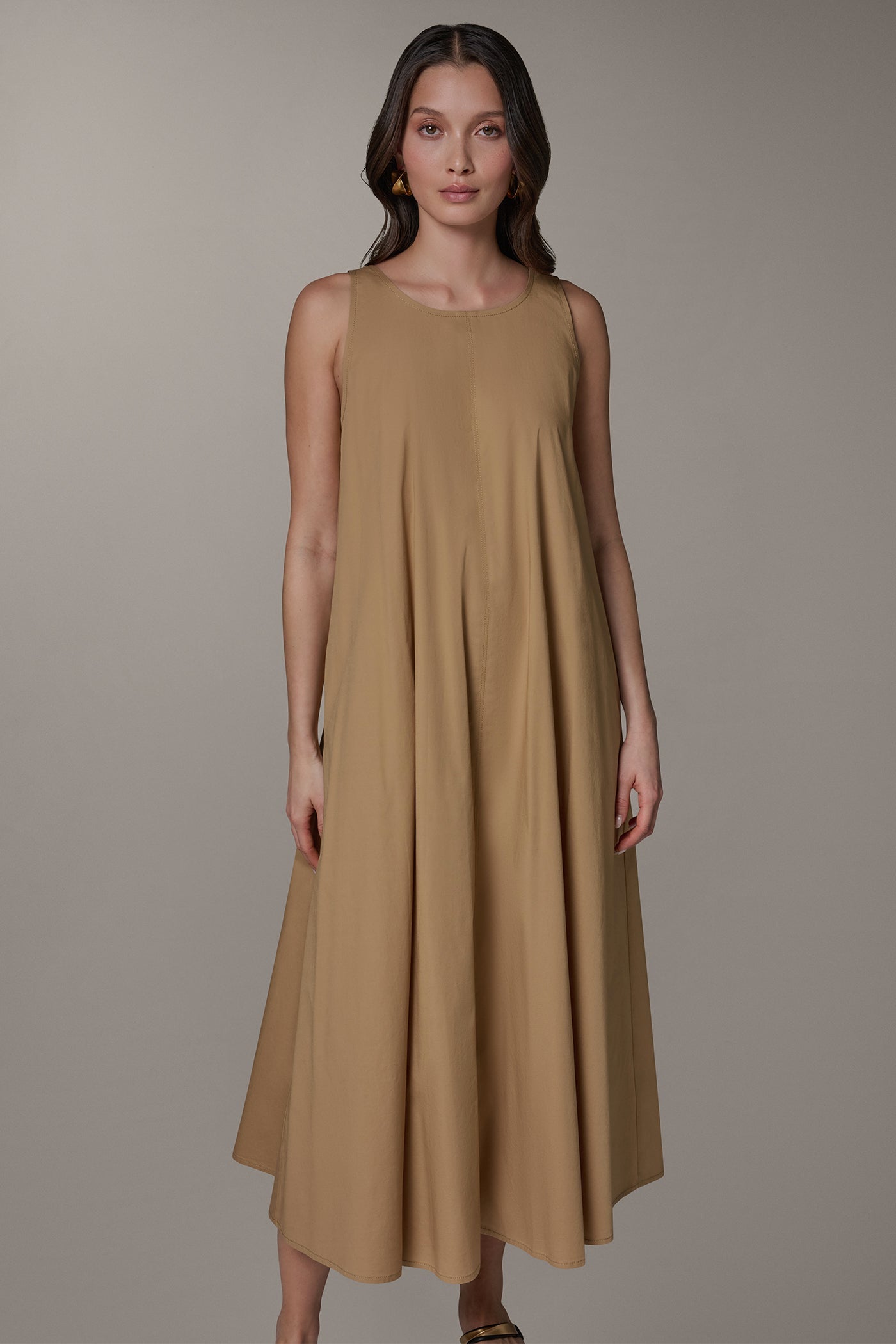 Donna Karan | SLEEVELESS MAXI TRAPEZE DRESS