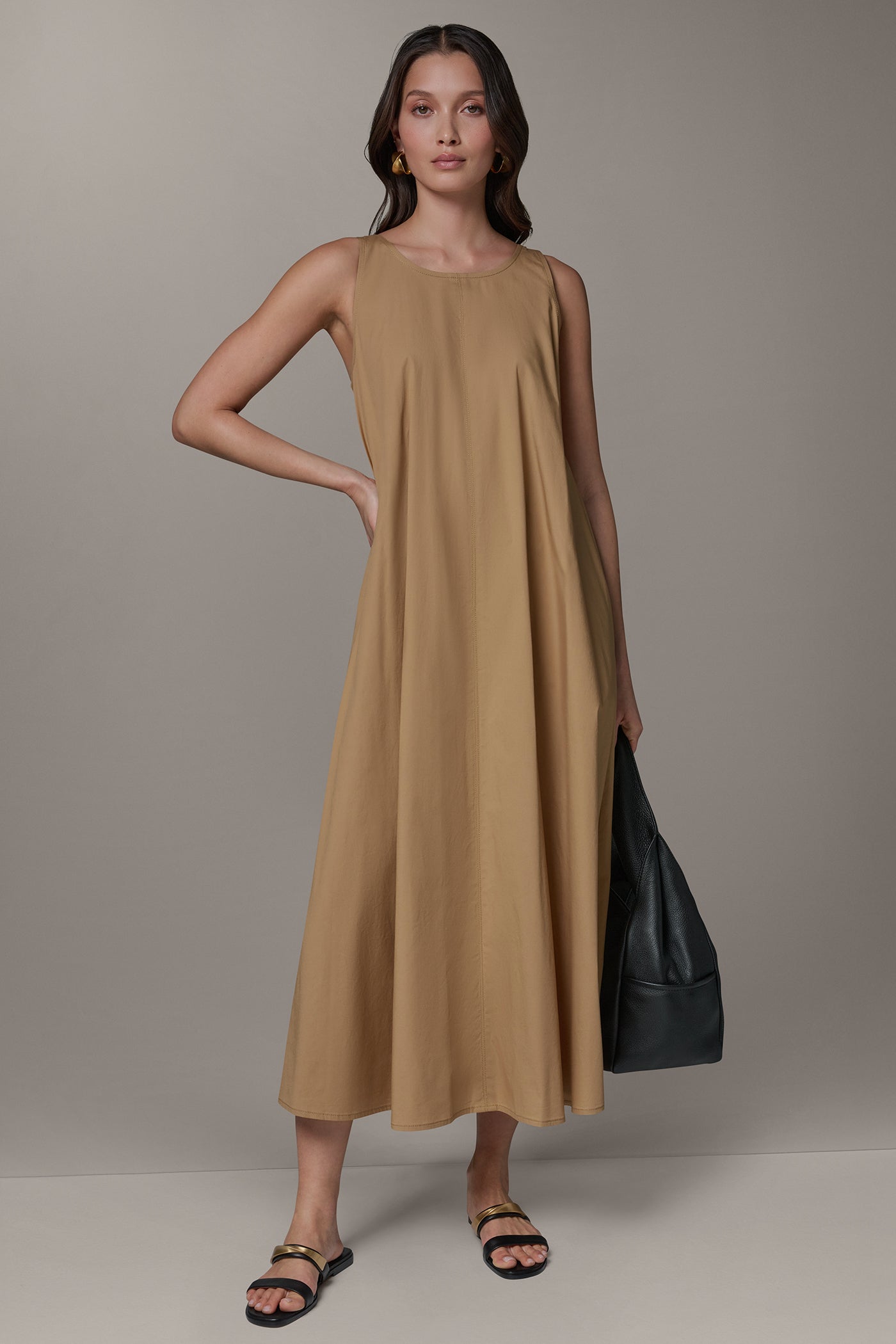 Donna Karan | SLEEVELESS MAXI TRAPEZE DRESS