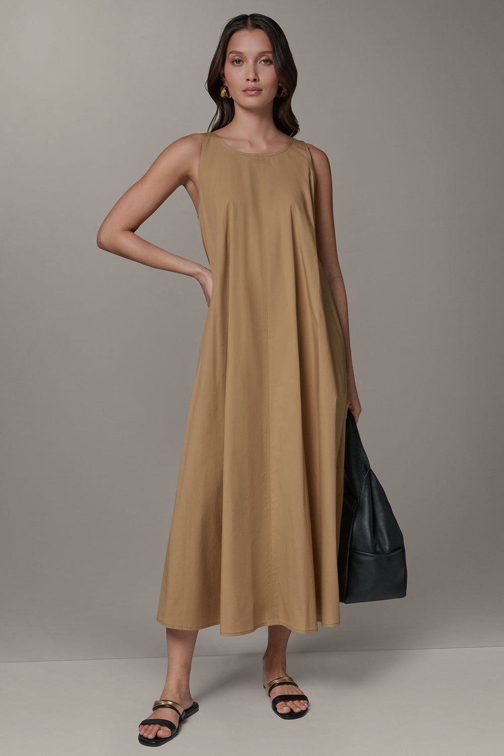 Donna Karan | SLEEVELESS MAXI TRAPEZE DRESS