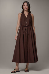 Donna Karan | SLEEVELESS MIDI HALTER DRESS