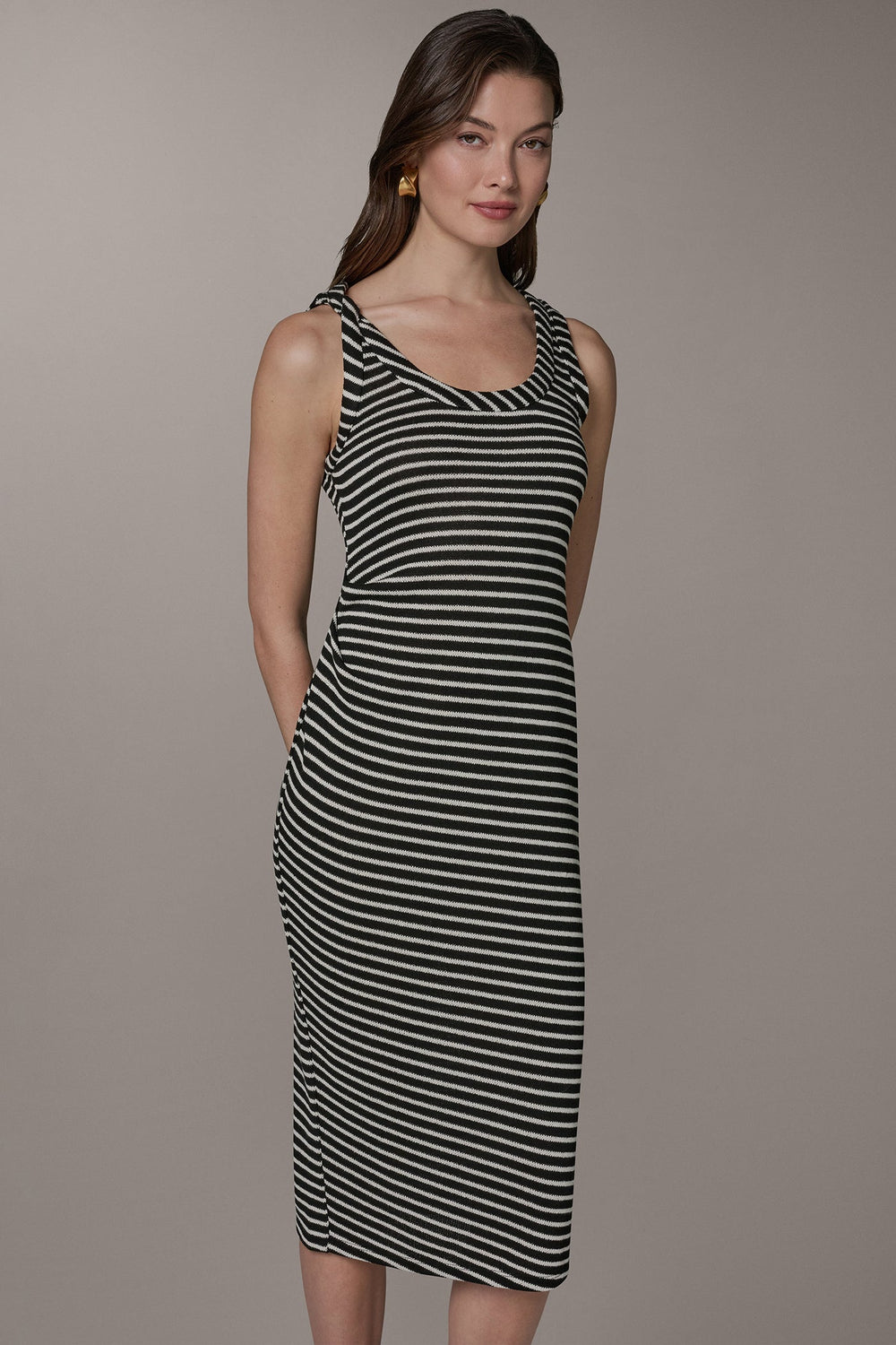 Donna Karan | SLEEVELESS TWIST MIDI DRESS