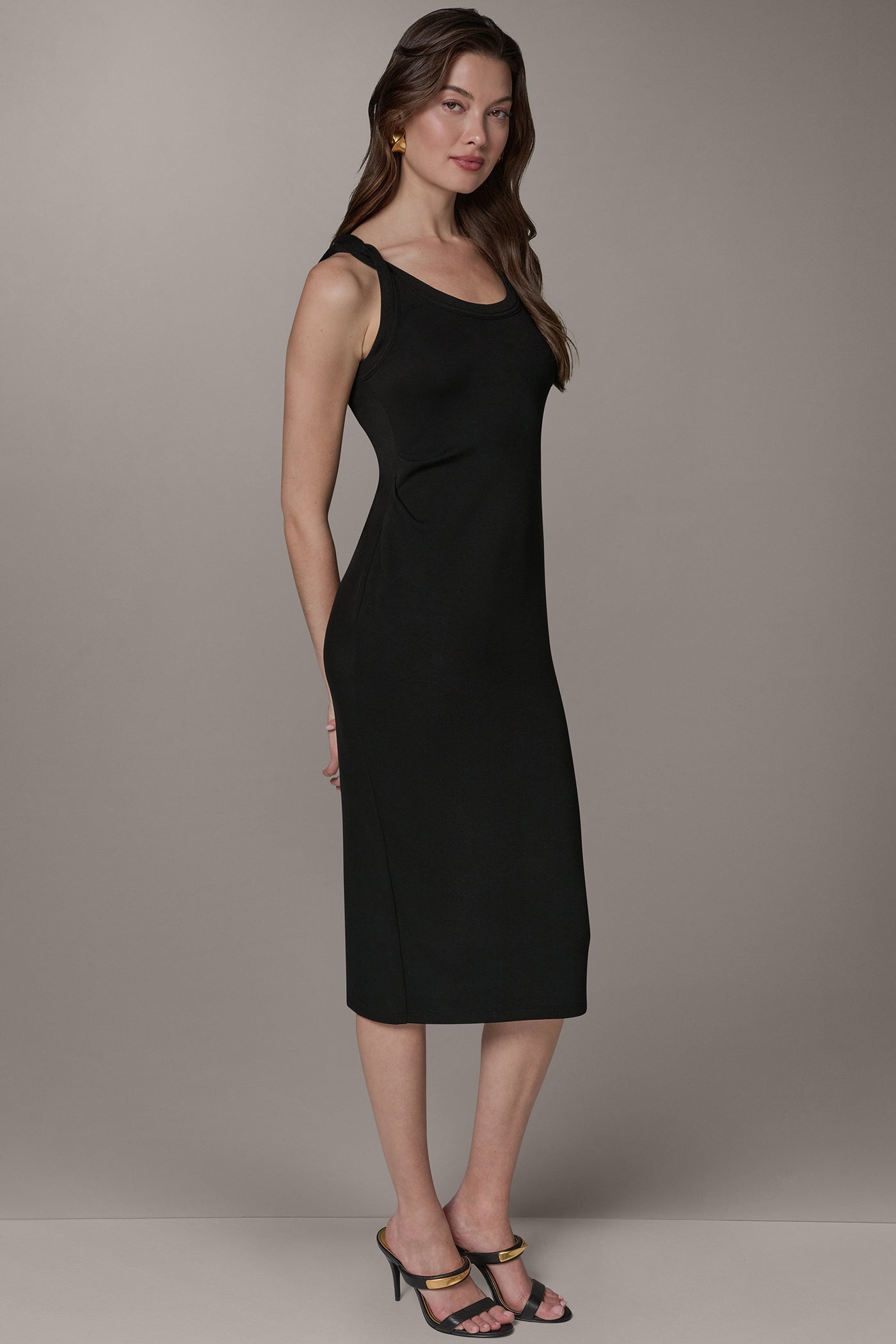 Donna Karan | SLEEVELESS TWIST MIDI DRESS