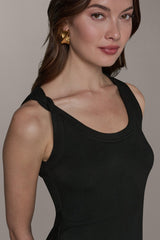 Donna Karan | SLEEVELESS TWIST MIDI DRESS