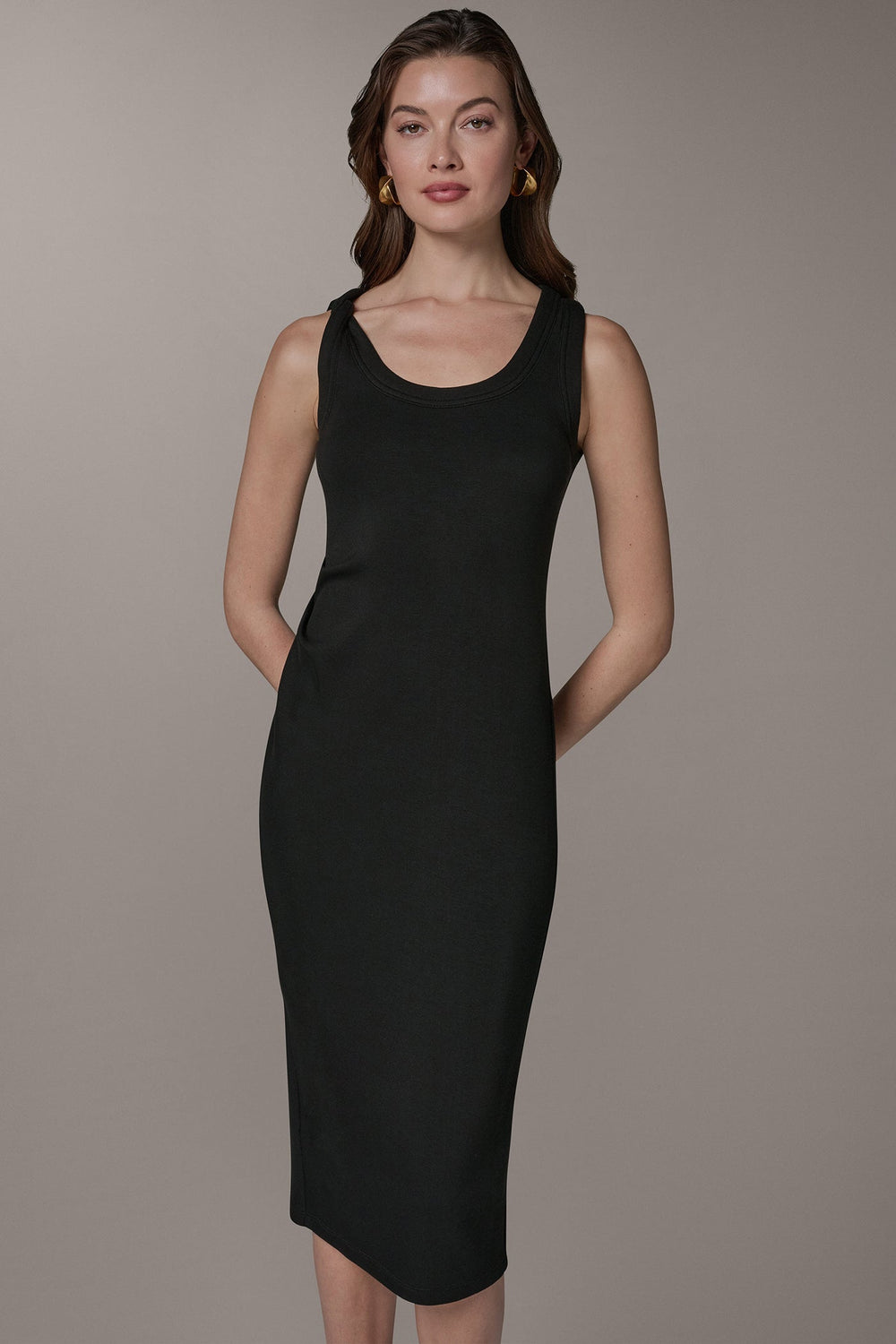 Donna Karan | SLEEVELESS TWIST MIDI DRESS