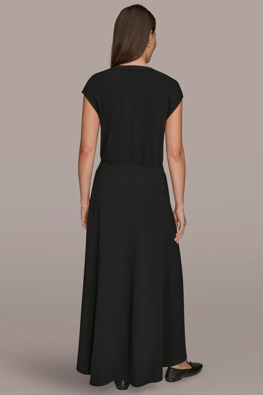 Donna Karan | CAP SLEEVE CREW NECK DRESS