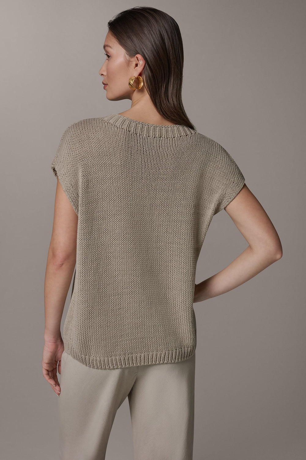 Donna Karan | SLEEVELESS FLORAL SWEATER