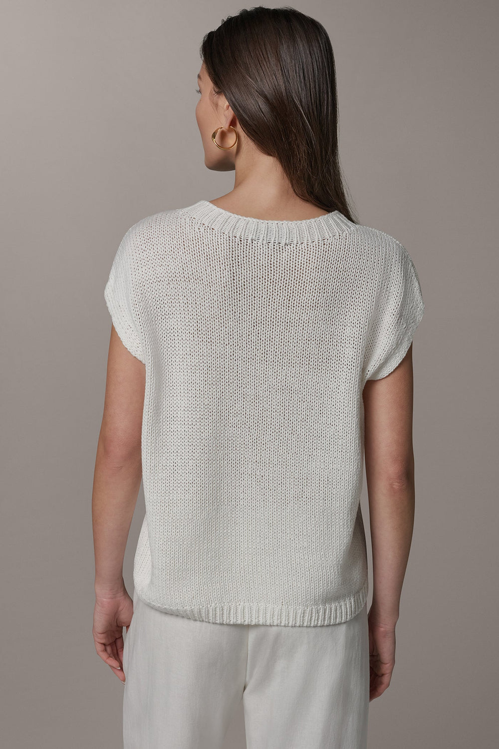 Donna Karan | SLEEVELESS FLORAL SWEATER