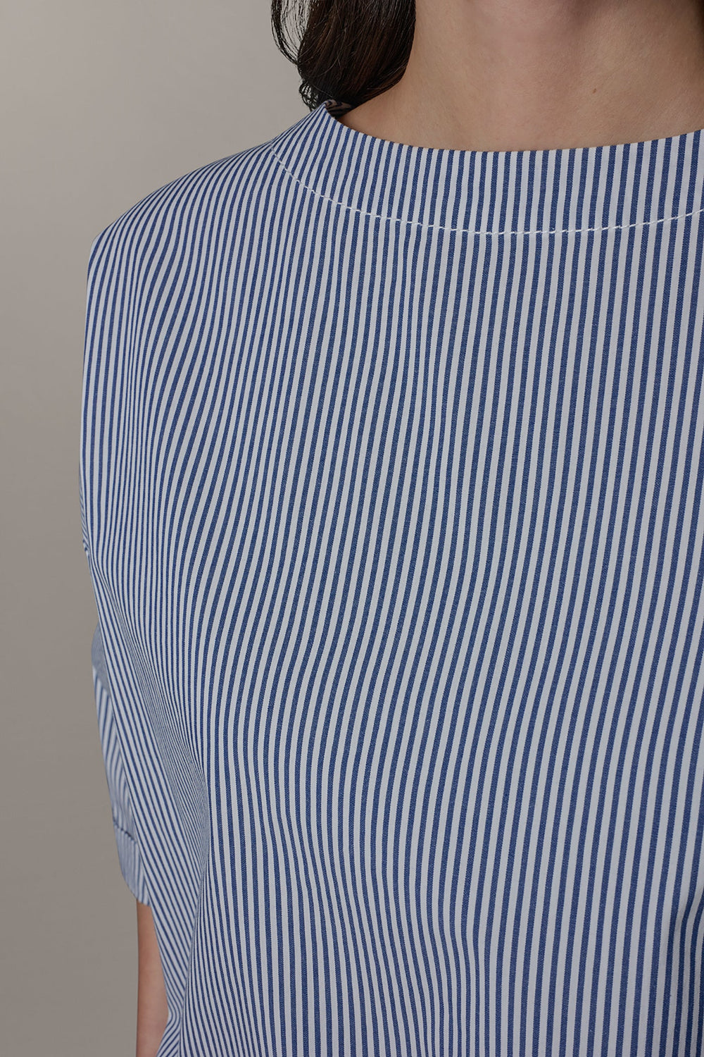 Donna Karan | 3/4 SLEEVE STRIPE BLOUSE