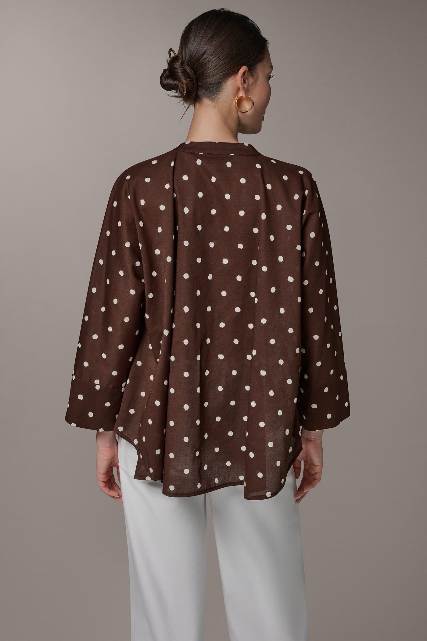 Donna Karan | BRACELET SLEEVE POLKA DOT BLOUSE