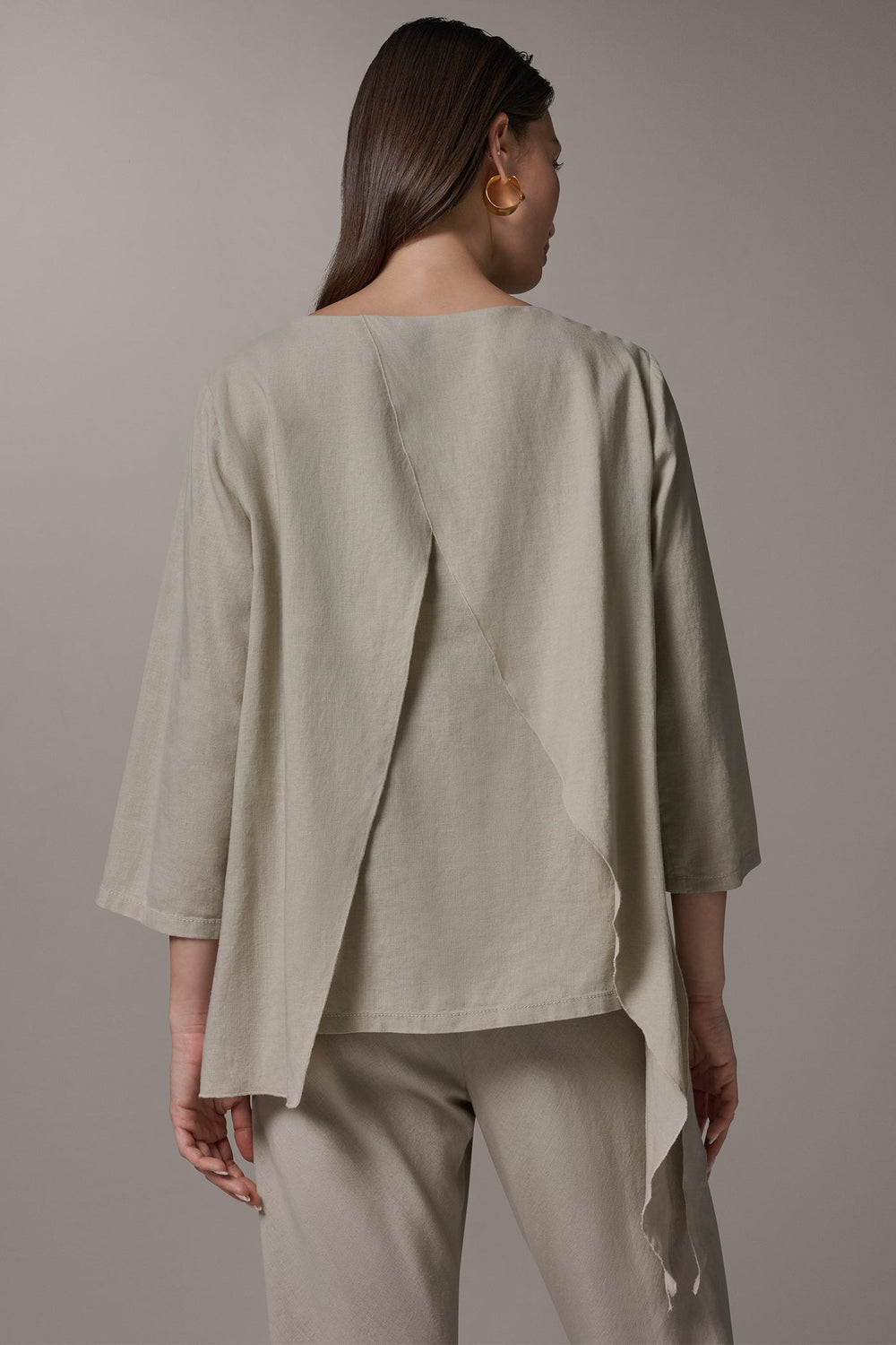 Donna Karan | 3/4 SLEEVE OVERLAY BLOUSE