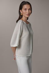 Donna Karan | DOLMAN SLEEVE BALLET NECK SWEATER