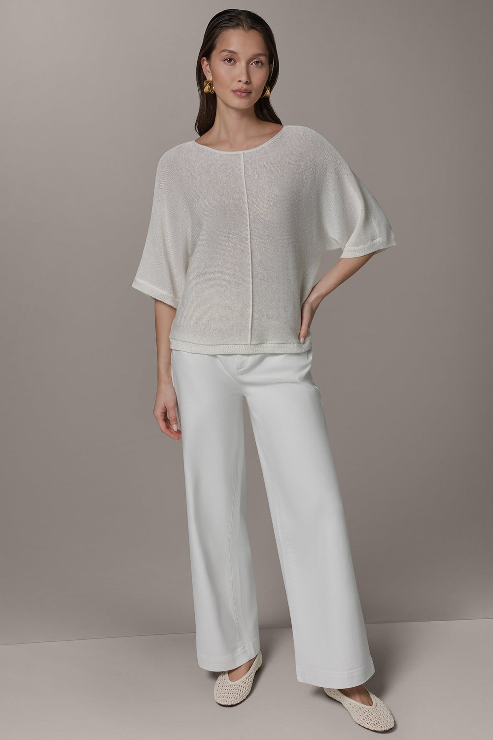 Donna Karan | DOLMAN SLEEVE BALLET NECK SWEATER