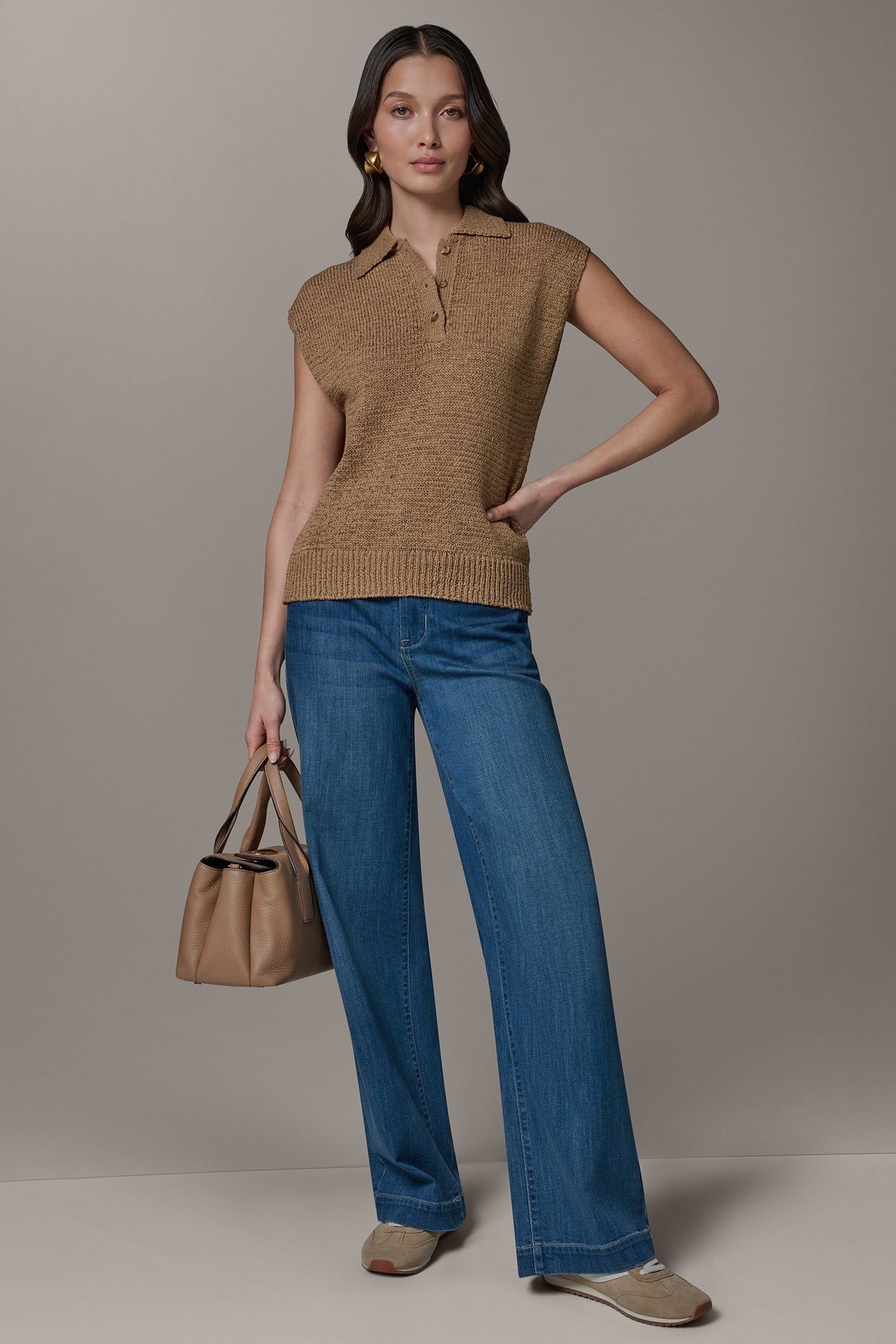 Donna Karan | SLEEVELESS POLO SWEATER