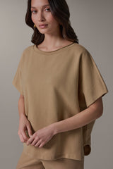 Donna Karan | SHORT SLEEVE BOATNECK PULLOVER