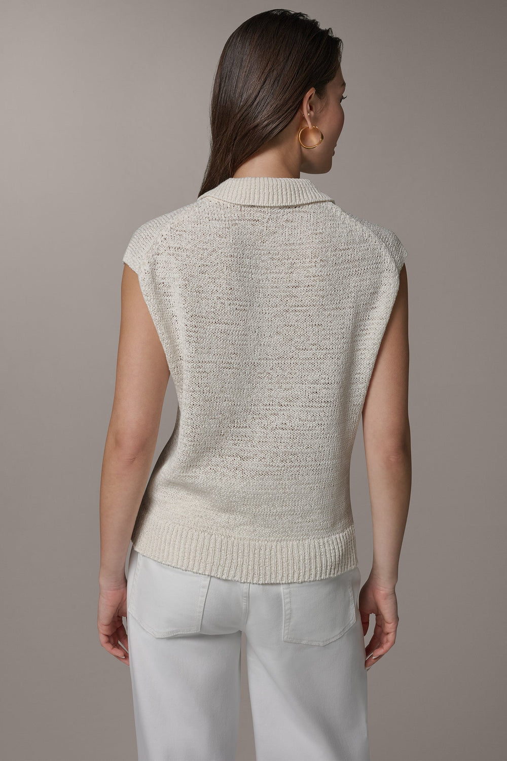 Donna Karan | SLEEVELESS POLO SWEATER