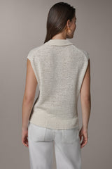 Donna Karan | SLEEVELESS POLO SWEATER