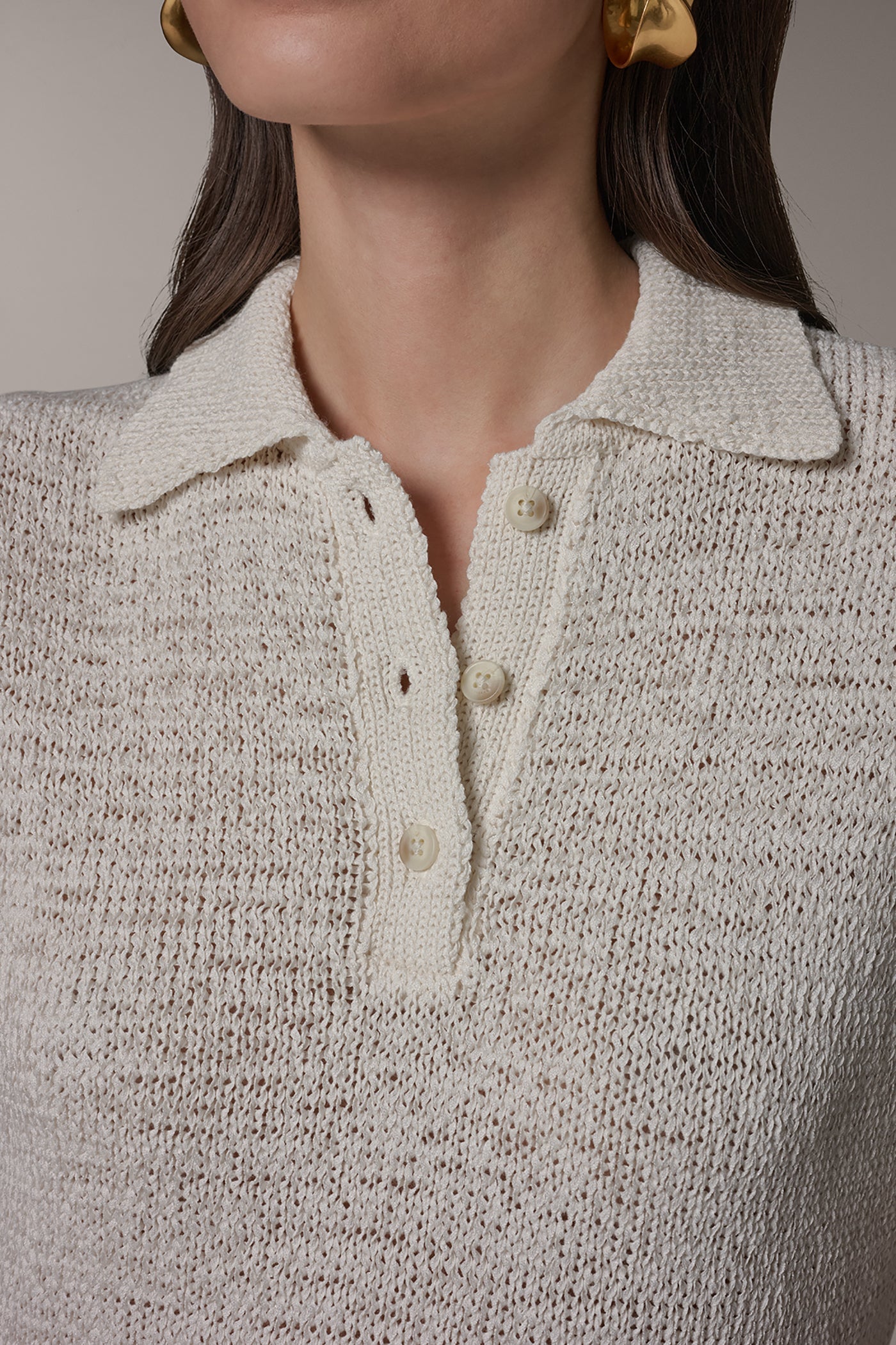 Donna Karan | SLEEVELESS POLO SWEATER