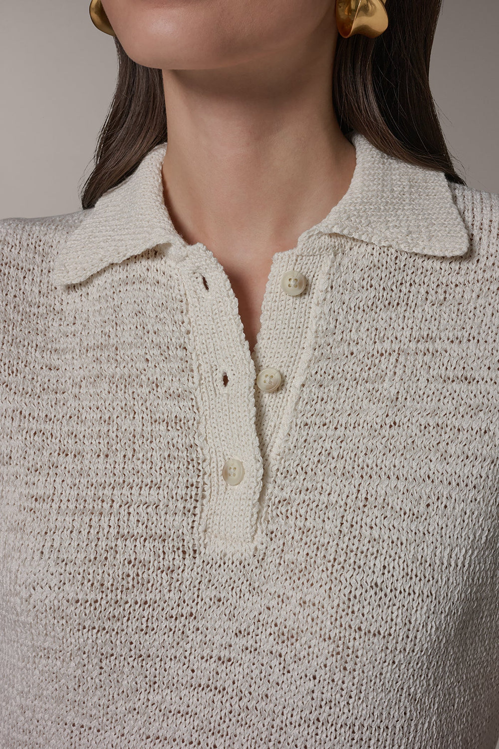 Donna Karan | SLEEVELESS POLO SWEATER
