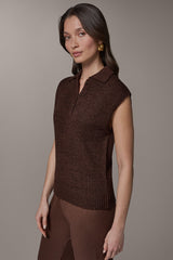 Donna Karan | SLEEVELESS POLO SWEATER