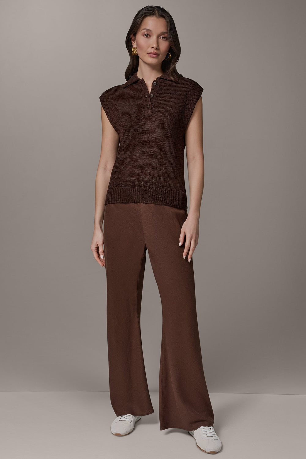Donna Karan | SLEEVELESS POLO SWEATER