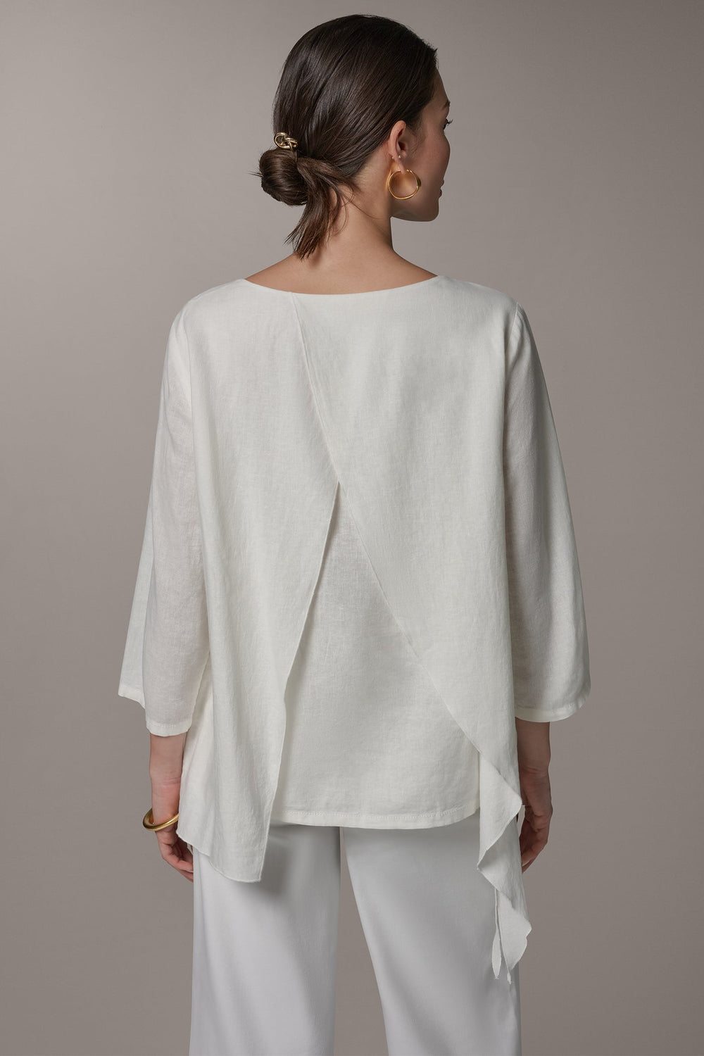 Donna Karan | 3/4 SLEEVE OVERLAY BLOUSE