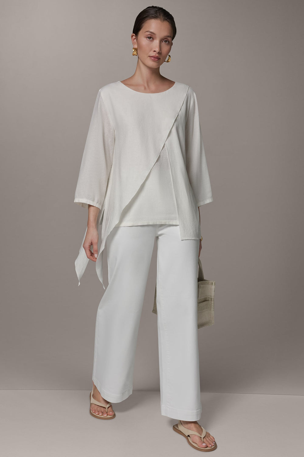 Donna Karan | 3/4 SLEEVE OVERLAY BLOUSE