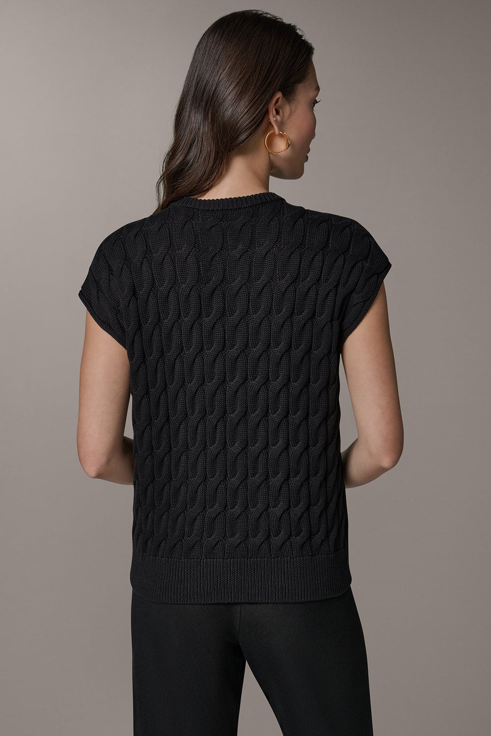 Donna Karan | SLEEVELESS CABLE KNIT VEST