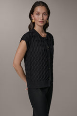 Donna Karan | SLEEVELESS CABLE KNIT VEST
