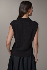 Donna Karan | SLEEVELESS POLO SWEATER