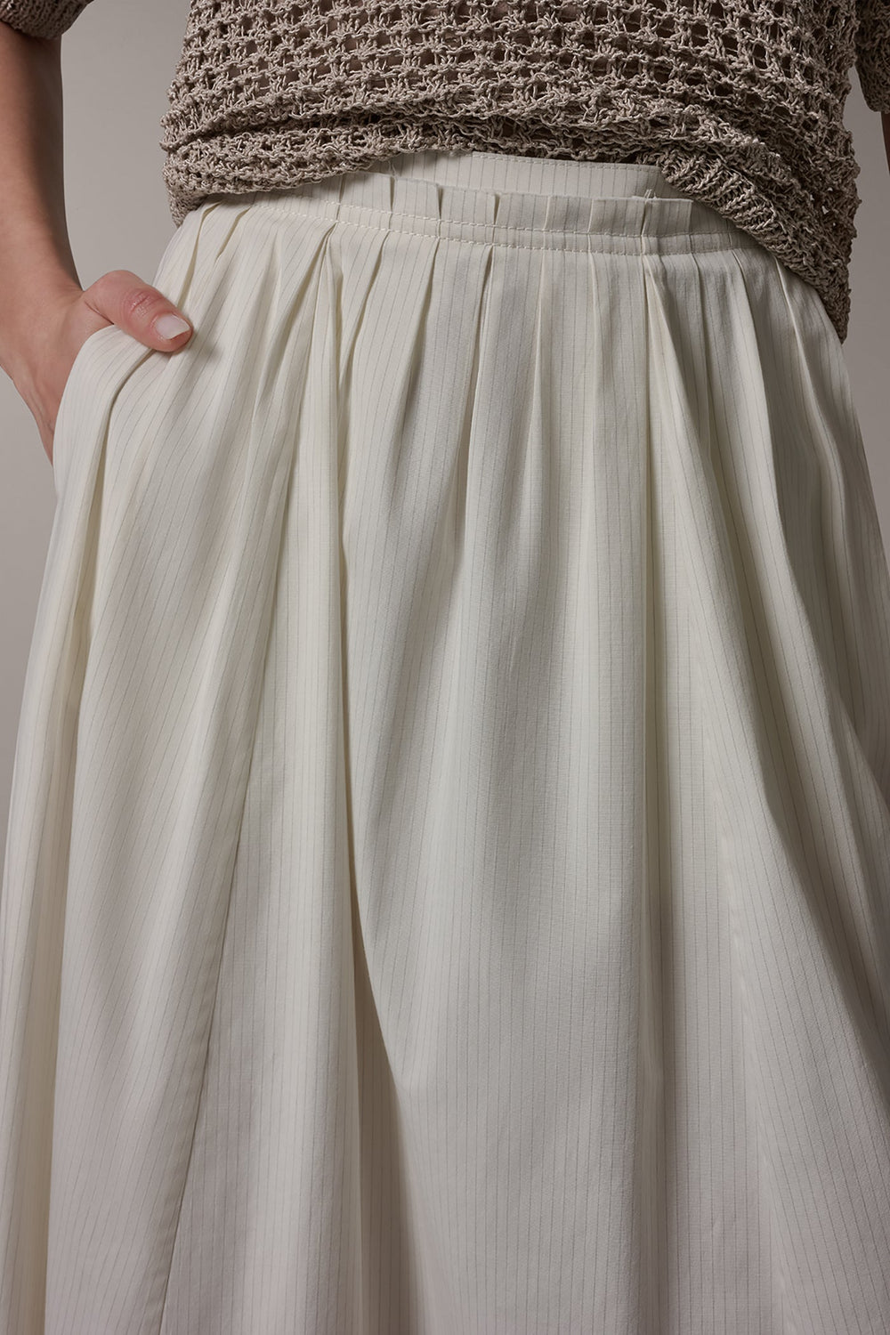 Donna Karan | PINSTRIPE MIDI A-LINE SKIRT