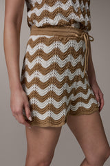 Donna Karan | HIGH-RISE POINTELLE STRIPE SHORT