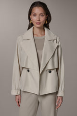 Donna Karan | LONG SLEEVE DOUBLE BREASTED TRENCH JACKET