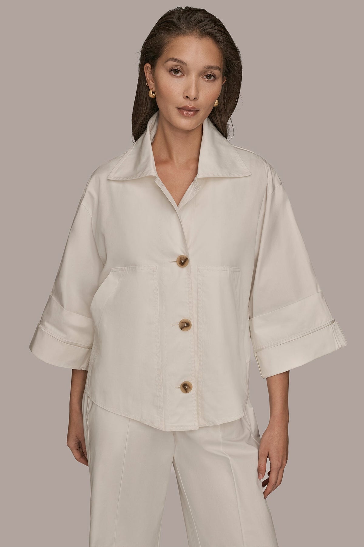 Donna Karan | 3/4-SLEEVE SWING JACKET