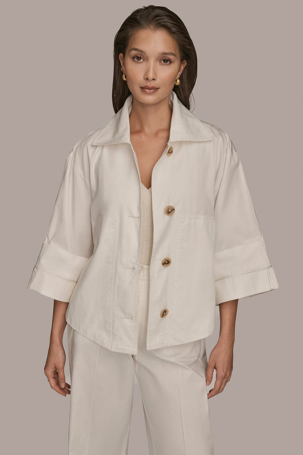 Donna Karan | 3/4-SLEEVE SWING JACKET