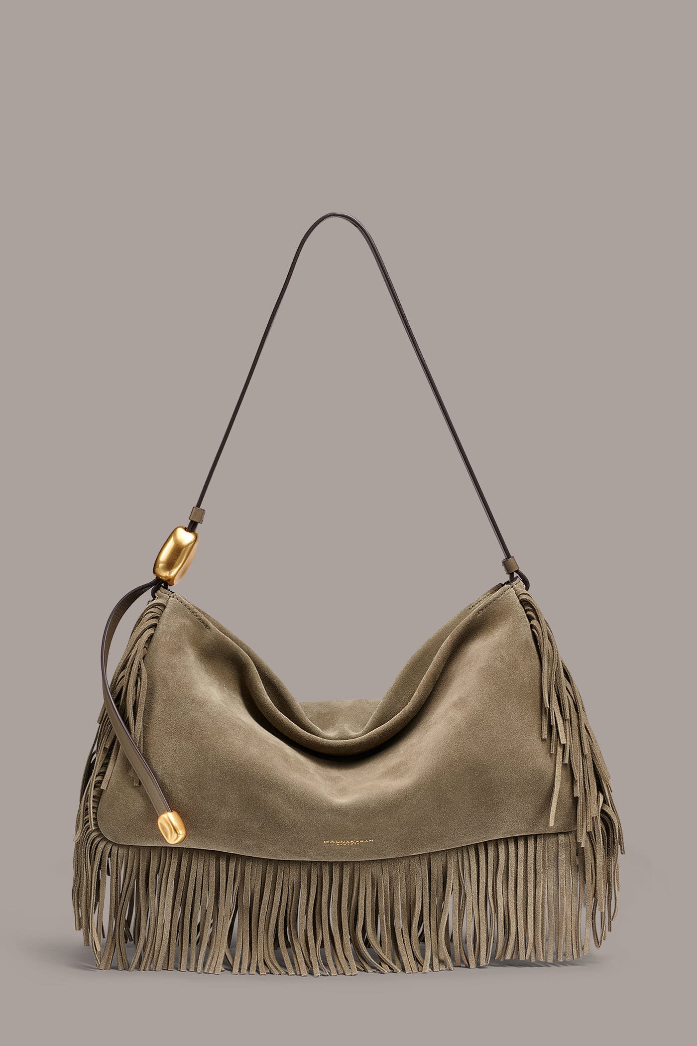 Donna Karan | VELVET LARGE FRINGE SHOULDER BAG