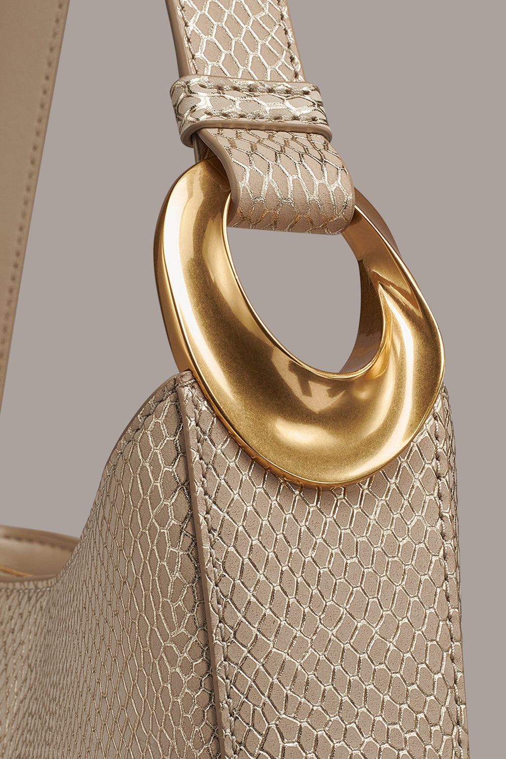 Donna Karan | JERSEY METALLIC SNAKE-EFFECT SHOULDER BAG