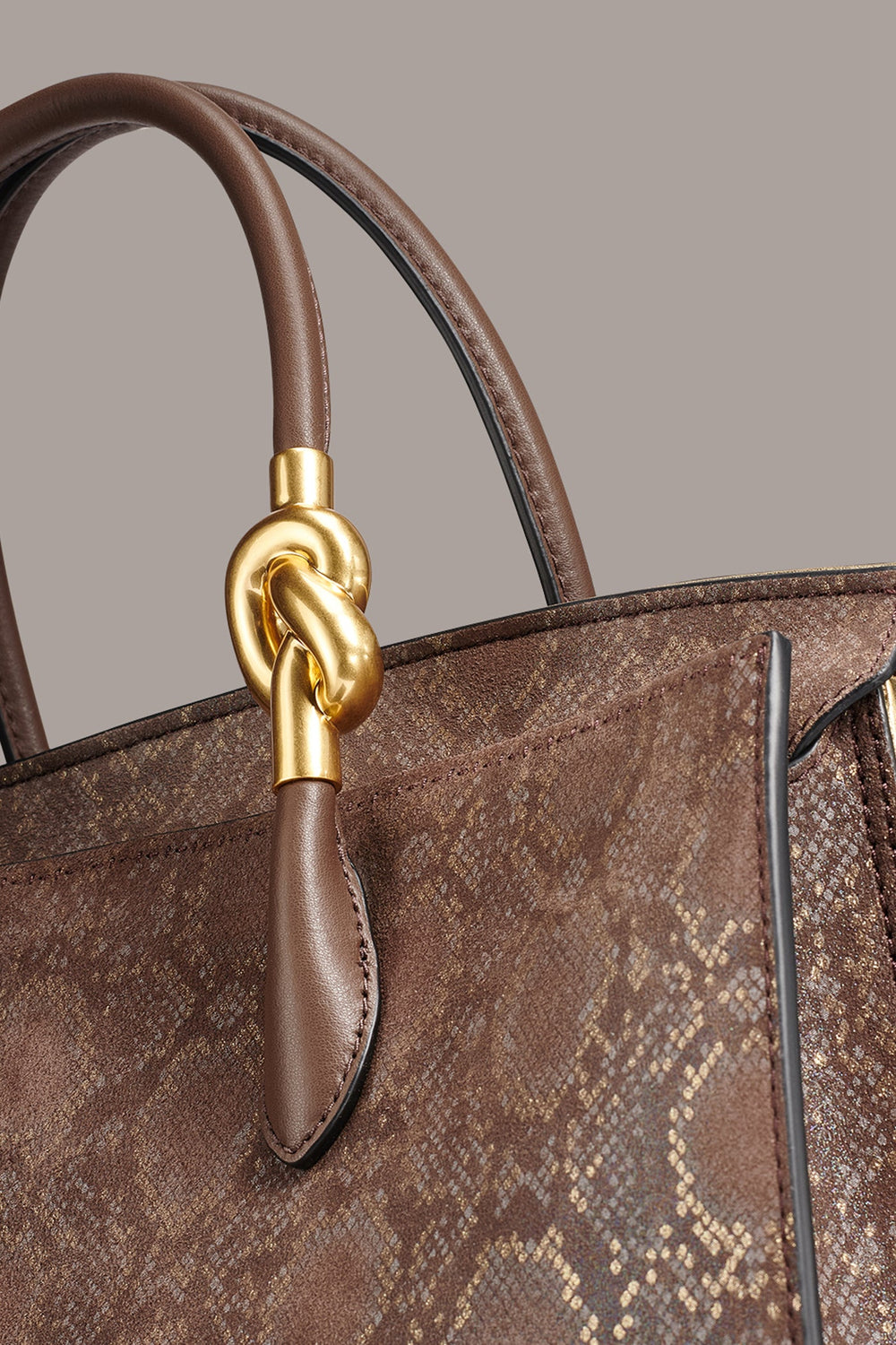 Donna Karan | LODEN SNAKE-EFFECT SATCHEL BAG