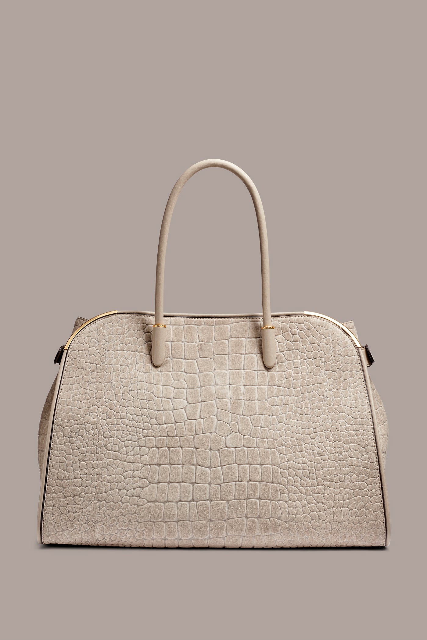 Donna Karan | SATIN CROC-EFFECT SUEDE TOTE