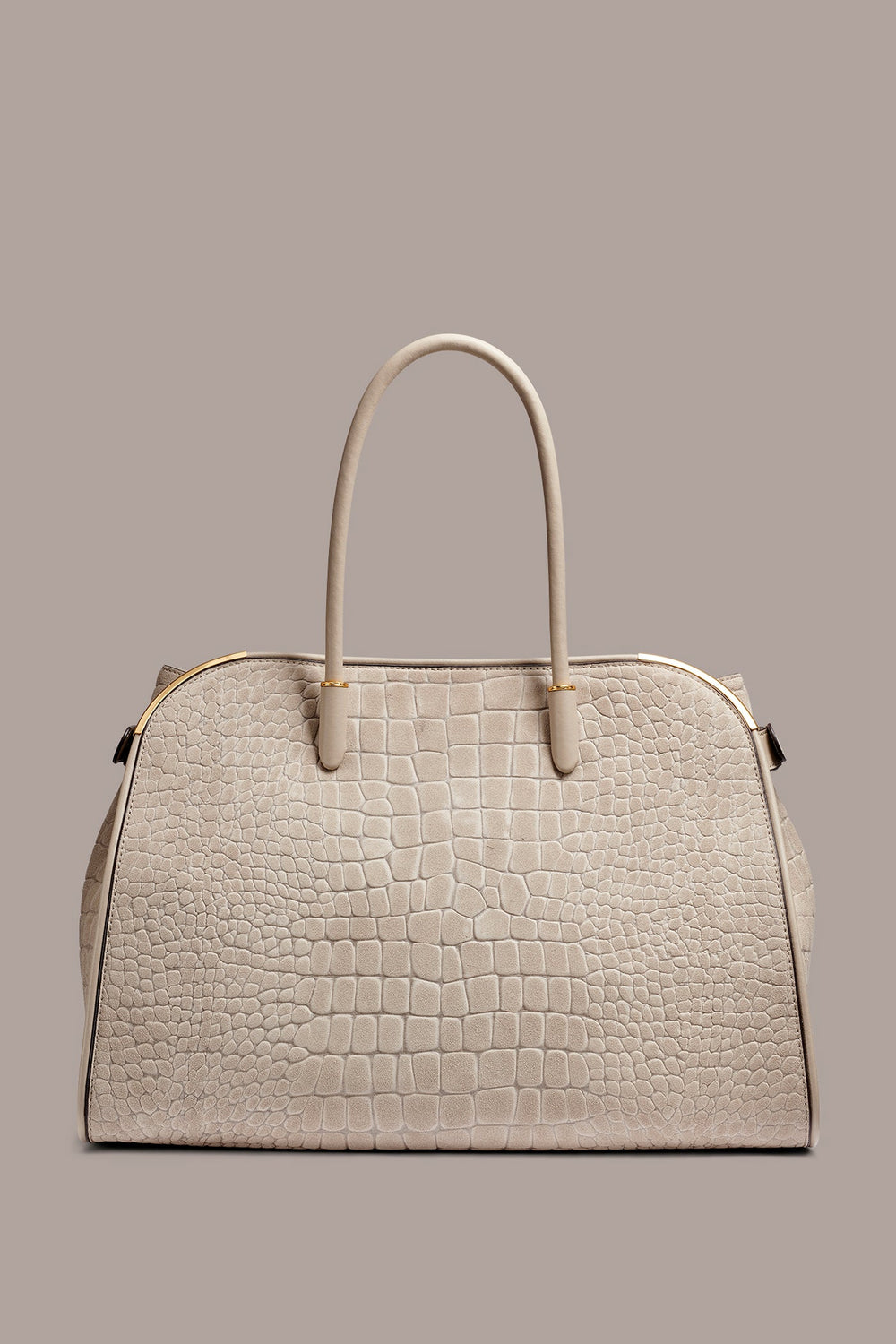 Donna Karan | SATIN CROC-EFFECT SUEDE TOTE