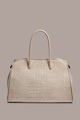Donna Karan | SATIN CROC-EFFECT SUEDE TOTE